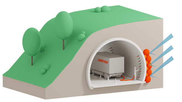 Uretek Water Barrier Einsatz bei einem Tunnel
