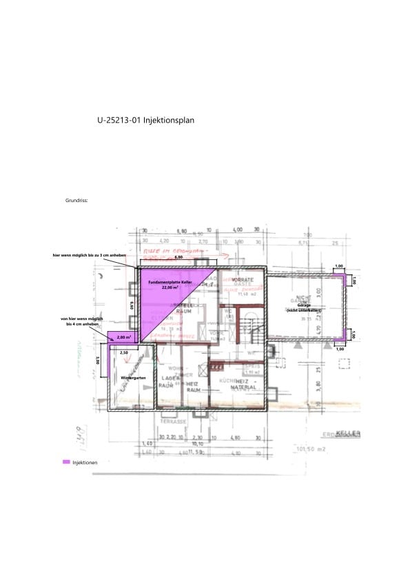 Injektionsplan für Kunstharzinjektion