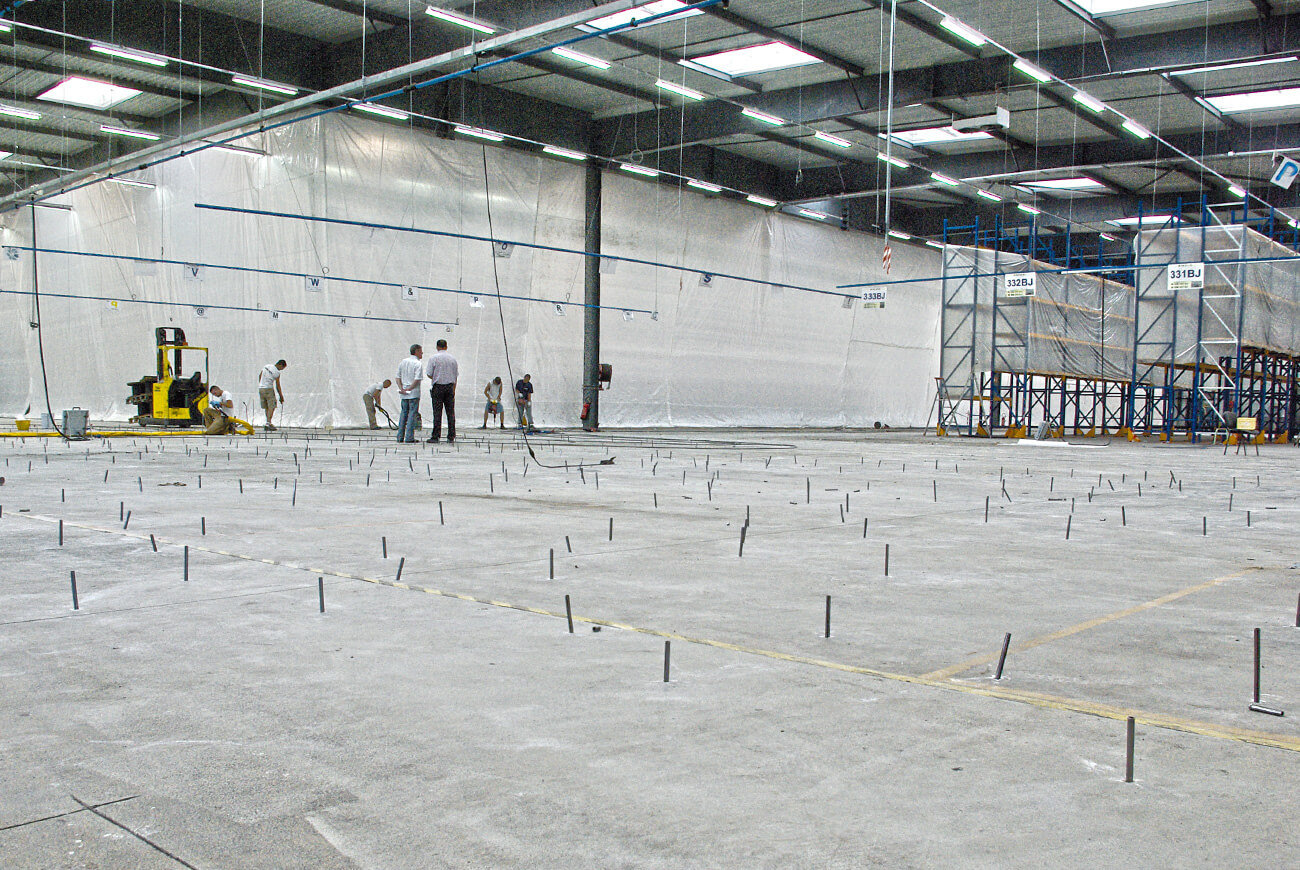 Setzungen in einem Industrieboden