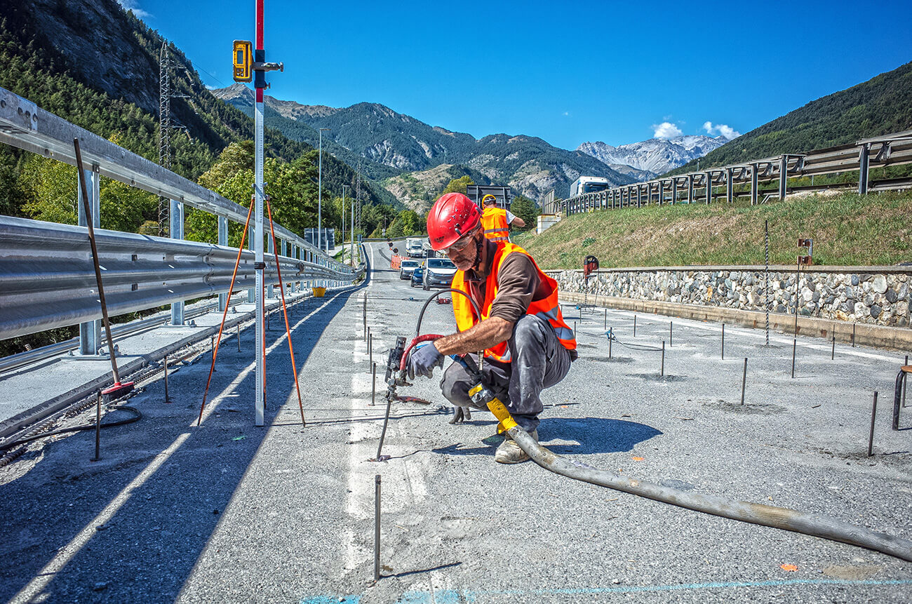Stabilisierung des Straßenfundaments